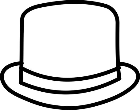 Simple black outline illustration of a classic gentleman top hat