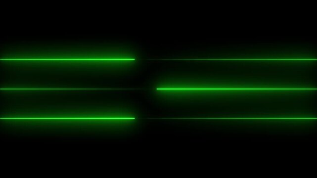 Horizontal neon line left and right direction ,neon diagonal lines or glowing light stripes on a black background 4K stock video