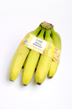Tesco Small Bananas Bunch on white background