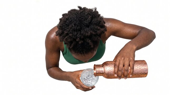 Young African woman stretching hamstring with hands on bare foot in athletic wear