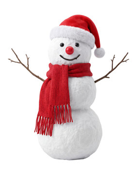 Snowman isolated on transparent background