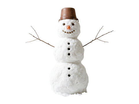 Snowman isolated on transparent background