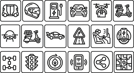 Fototapeta premium Transportation and travel icons set