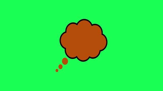 Simple thought bubble illustration on vibrant green background