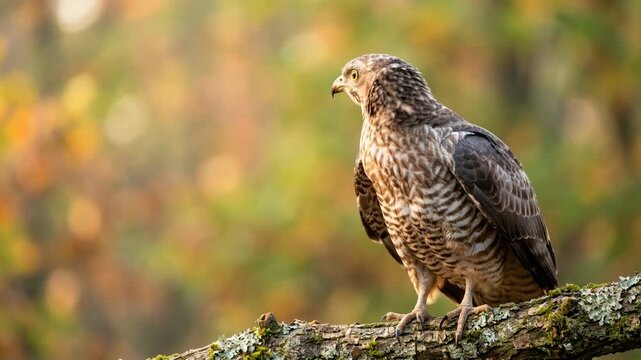 honey buzzard close up at morning light in new forest england video