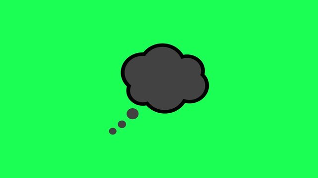 Simple thought bubble icon isolated on a bright green background