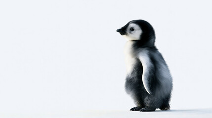 Obraz premium Young penguin standing on white background