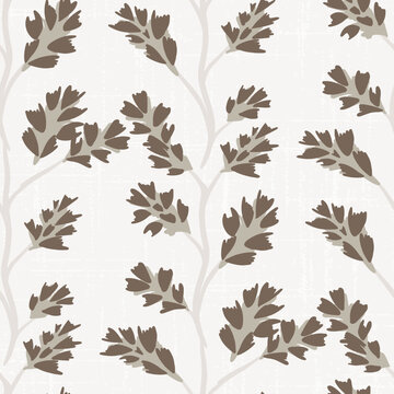 Floral block print blue flower vertical seamless pattern modern damask print.  Abstract plant desert cottagecore design timeless bohemian plant for baby shower, nursery and scrapbooking