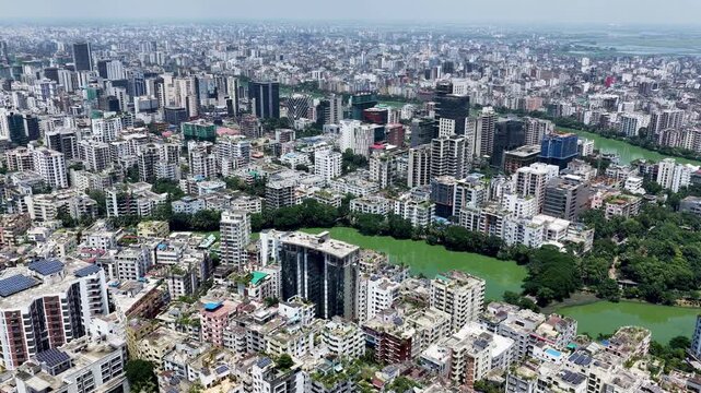 Bangladesh Capital City Gulshan Skyline Aerial View