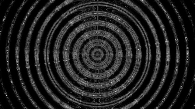 Abstract Black And White Circular Wave Motion Graphic