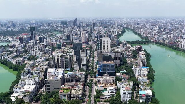 Dhaka City Gulshan Skyline From Above, Bangladesh