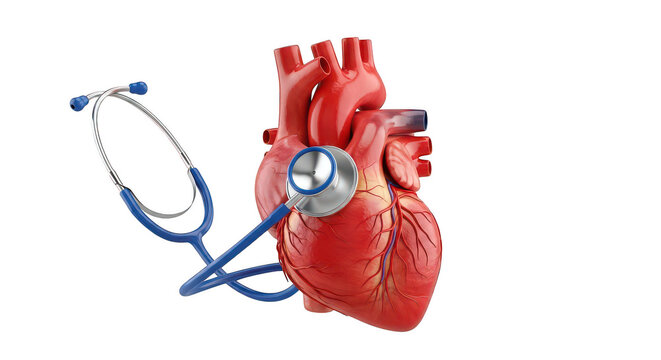 Detailed illustration of a human heart with pacemaker leads