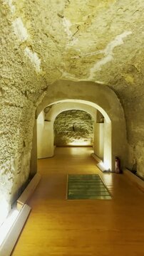 Catacombs and sarcophagi for the burial of mummies of sacred Apis bulls in the ancient Serapeum complex at Saqqara, Egypt.