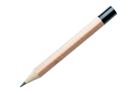 Wooden pencil with black eraser tip