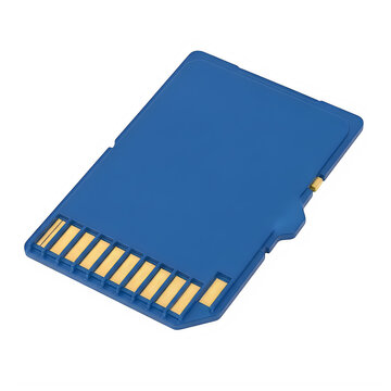 Blue sd memory card for digital cameras isolated on white