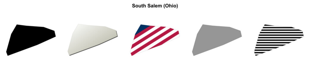 Obraz premium South Salem (Ohio) blank outline map set