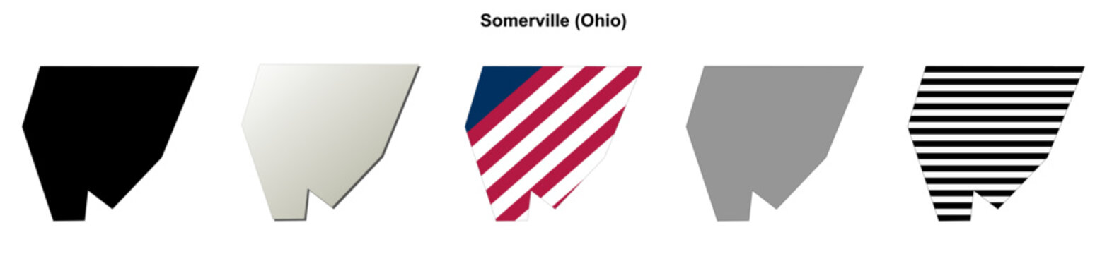 Somerville (Ohio) blank outline map set