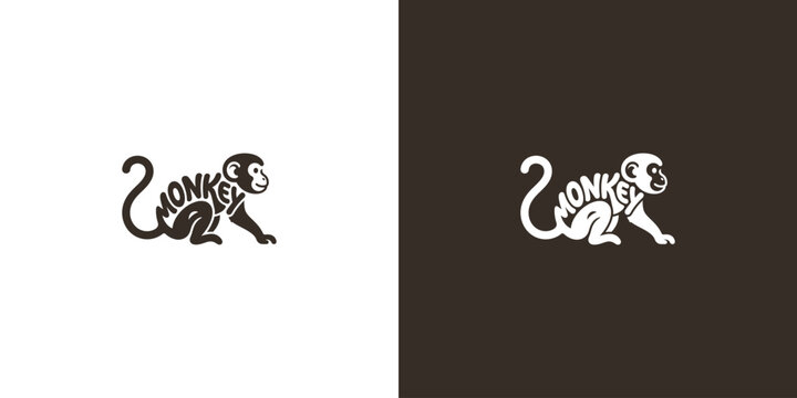 MONKEY Logo with Integrated Animal Typography