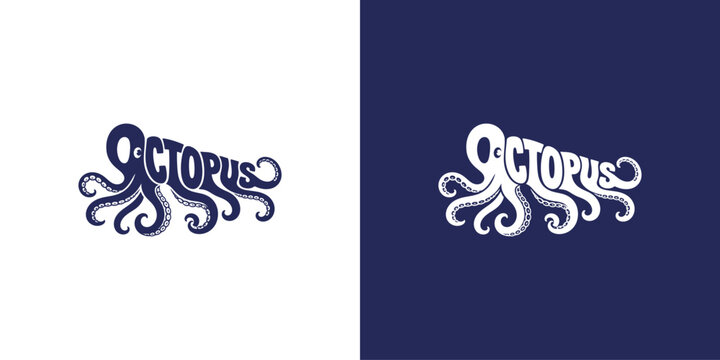 OCTOPUS  Logo with Integrated Animal Typography