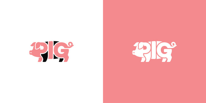 PIG Logo with Integrated Animal Typography for download