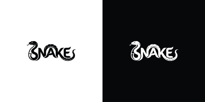 snake Logo with Integrated Animal Typography