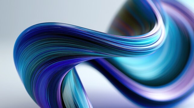 Sculptural waves: three-dimensional geometric lines bending through space in a sleek digital composition