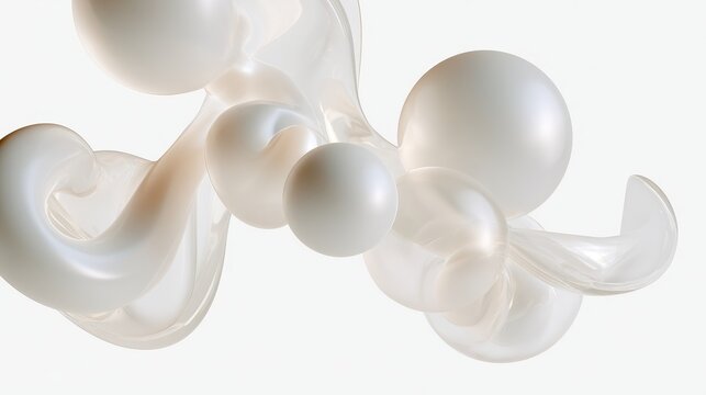 Minimalist 3D abstract geometry on a vast white field