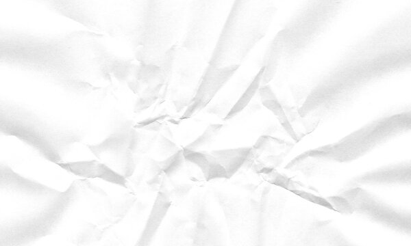 White crumpled paper texture background with creases and folds for creative design projects Background