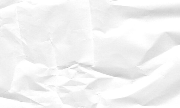 White crumpled paper texture background with soft creases and folds for creative design projects Background