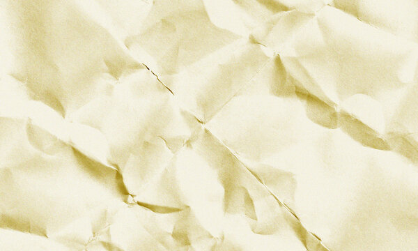 Vintage aged beige crumpled paper texture with creases, folds and weathered retro background design Background