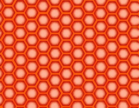 abstract background with glowing neon orange hexagons art