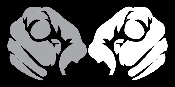 Cartoon illustration of a hand pointing a finger at you. vektor