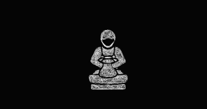Sketch potter icon animation - smooth progressive reveal