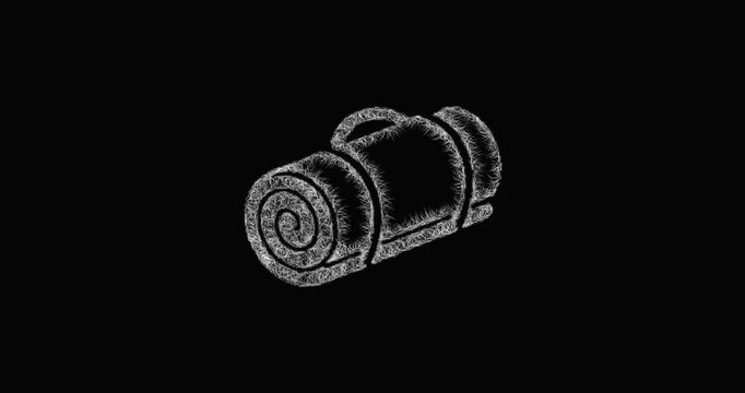 Sketch bedroll icon animation - smooth progressive reveal