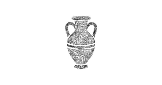 Sketch wine amphora icon animation - smooth progressive reveal