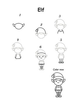 Elf step by step drawing