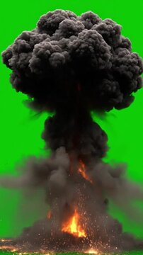Massive explosion animation on black background with VSRExport for visual effects