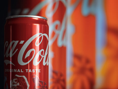 Coca-Cola Classic Can Against Vibrant Background