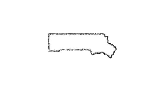 Sketch San Miguel outline map animation - smooth progressive reveal