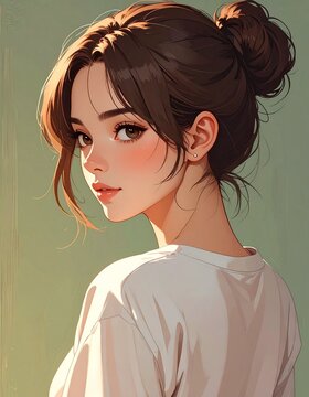 side profile of a young woman