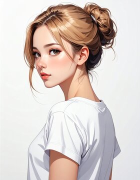 side profile of a young woman