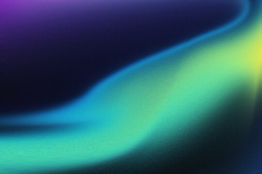 Abstract gradient background with soft neon light waves and grainy texture