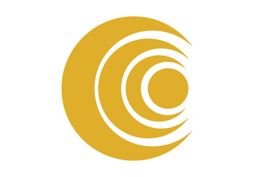 Elegant Gold Stacked Crescent Moon Celestial Decorative Element