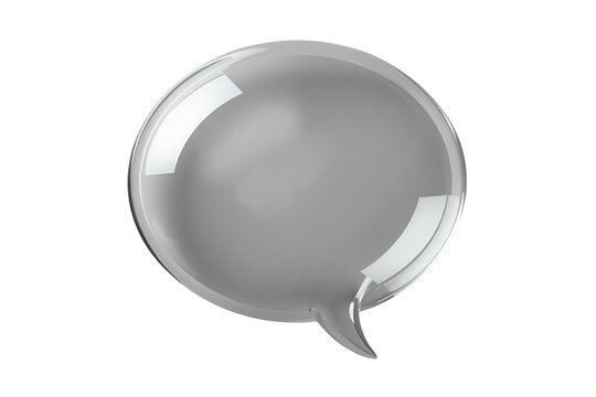 Glossy gray round speech bubble icon