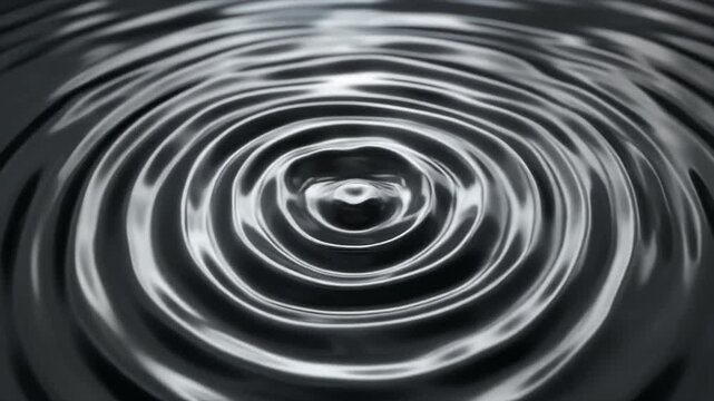 Close-up of Ripples on Dark Water Surface, Abstract Wave Pattern, Liquid Motion