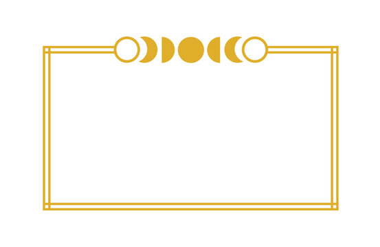 Elegant Gold Moon Phase Double Border Frame