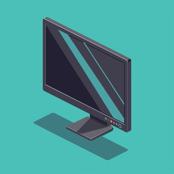 Vibrant Isometric Gaming Monitor Icon
