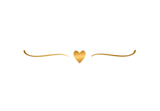 Luxury Gold Heart Flourish Decorative Divider