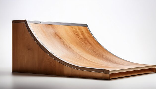 wooden skate ramp on a white background perfect for skateboarding and extreme sports designs