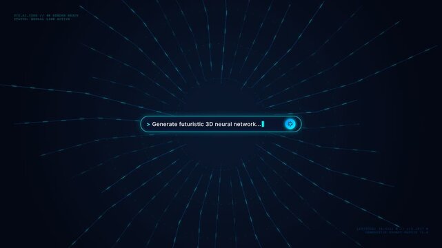 AI prompt input field with futuristic interface
